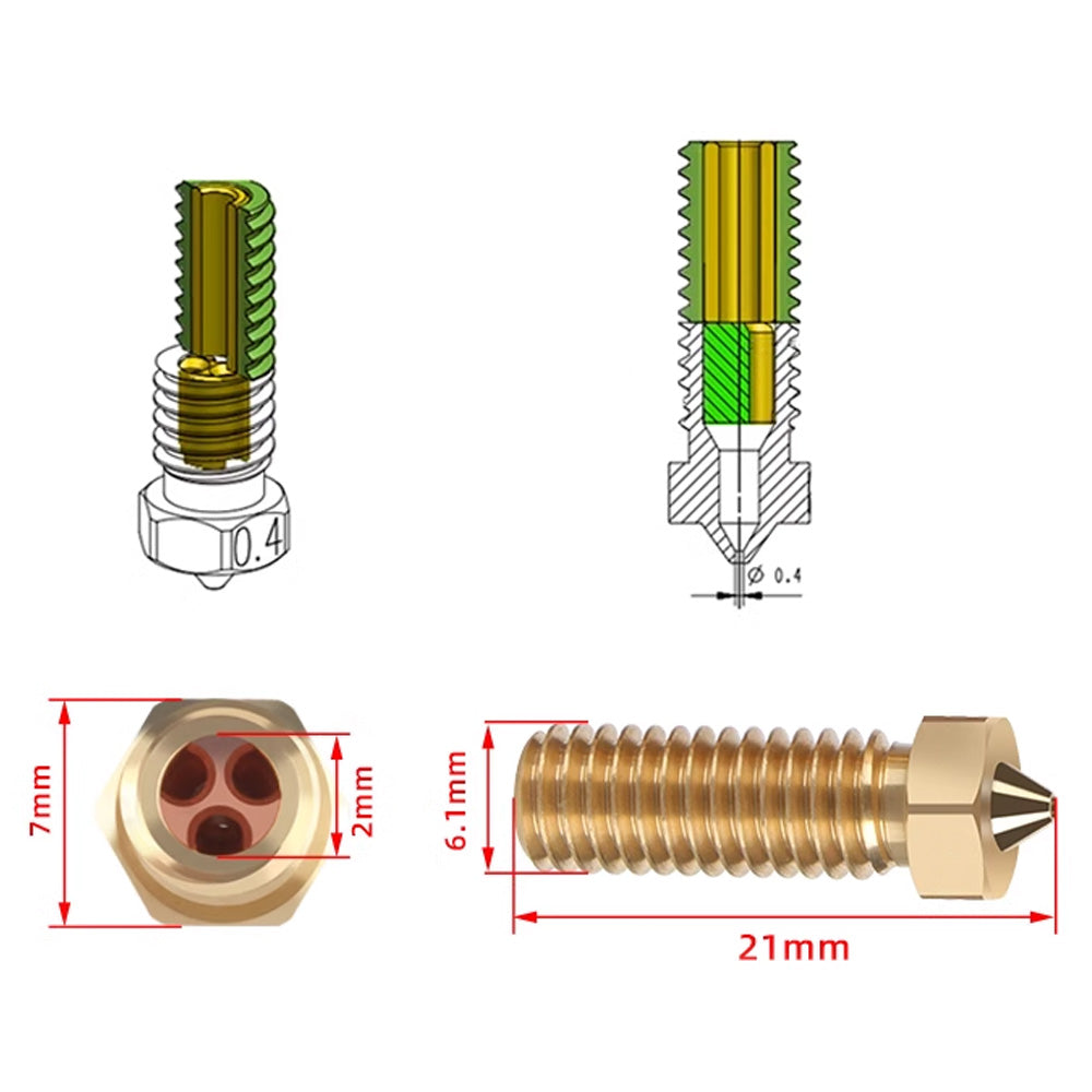 Buse en Laiton pour FLSUN V400 (différents diamètres)