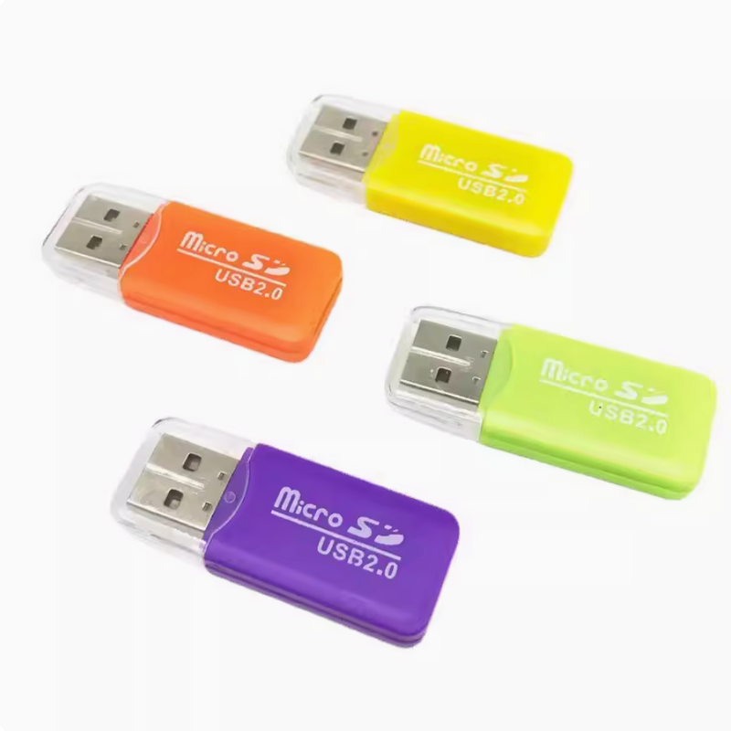 Lecteur de Cartes Multifonction Mini USB 2.0 Haute Vitesse pour Cartes TF/MicroSD (couleur aléatoire)