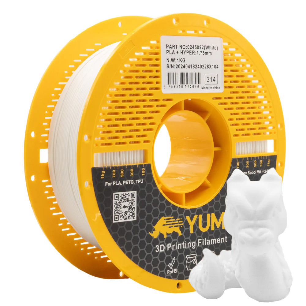 PLA HYPER YUMI BLANC NEIGE certifié FDA Blanc 1kg PLA HYPER BLANC NEIGE Bobine Plastique (AMS-ROLL) Classique
