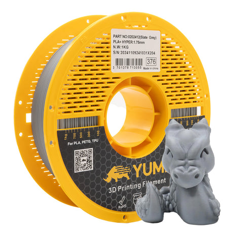 PLA HYPER YUMI GRIS 1Kg Gris 1Kg Bobine Plastique (AMS-ROLL) Classique