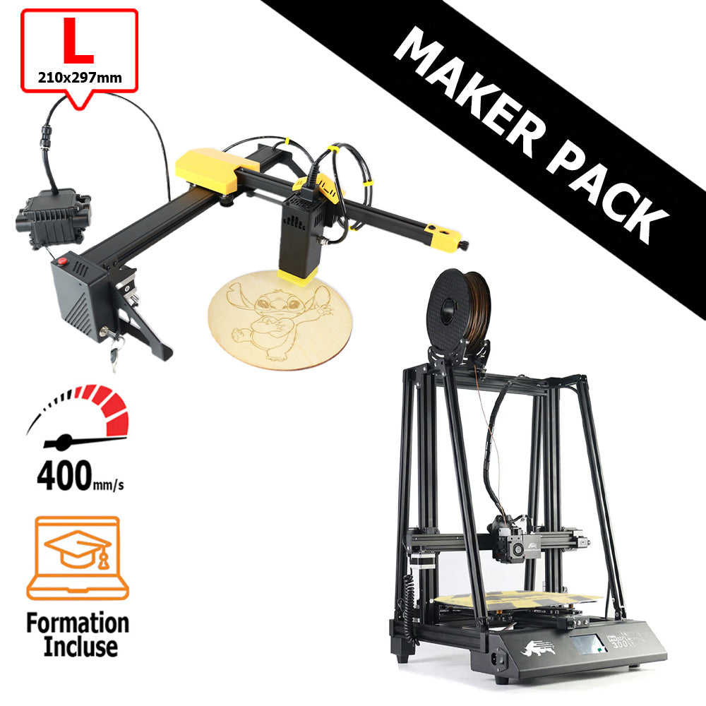 MAKER PACK D12 300 PRO MAX + Yumi Laser L-A4 (ou L-A3) DIRECT DRIVE L-A4 (210x297mm)