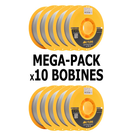 MEGA PACK - PLA+ Ultra Speed YUMI Gris 1 Kg x10