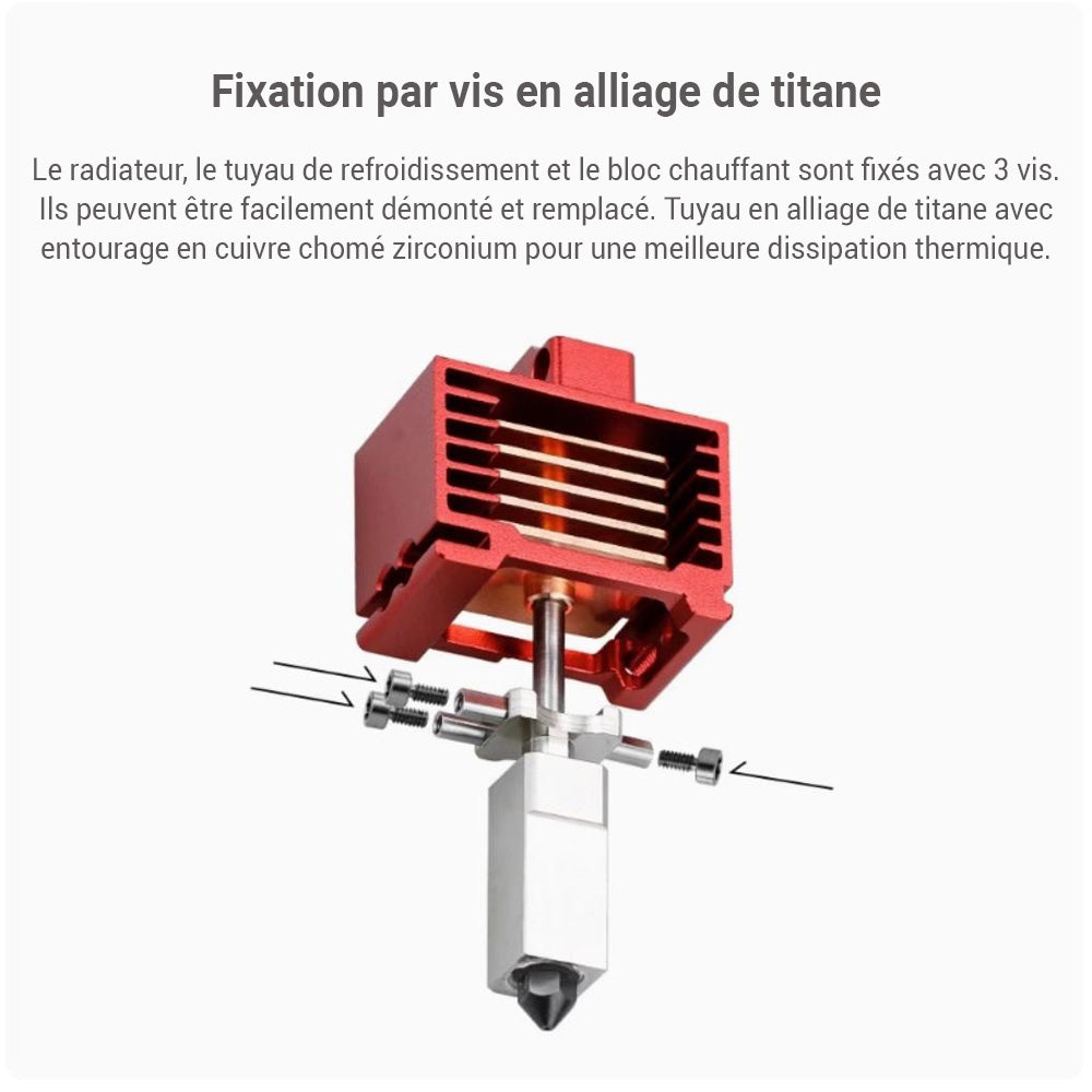 PACK Hotend renforcé V3.0 Yuzu Complet pour Bambu Lab Série P1 et X1E ou pour Bambu Lab X1C