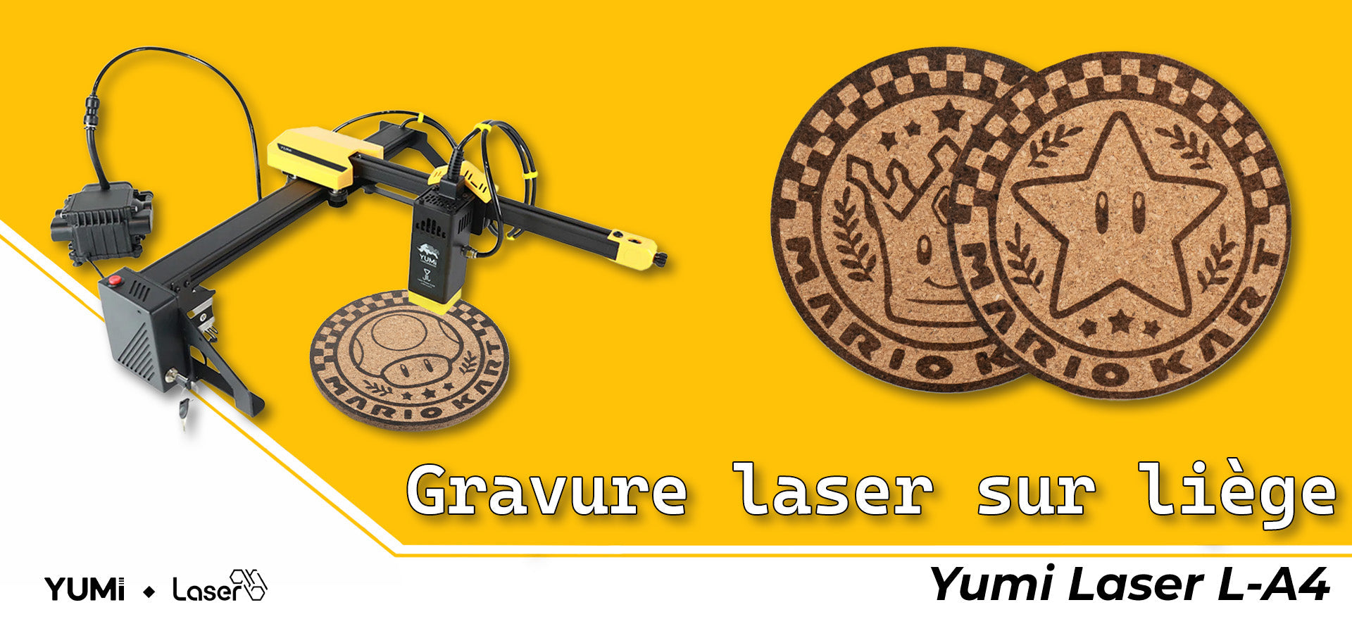 Graver un dessous de verre en liège avec le laser Yumi L-A4 !