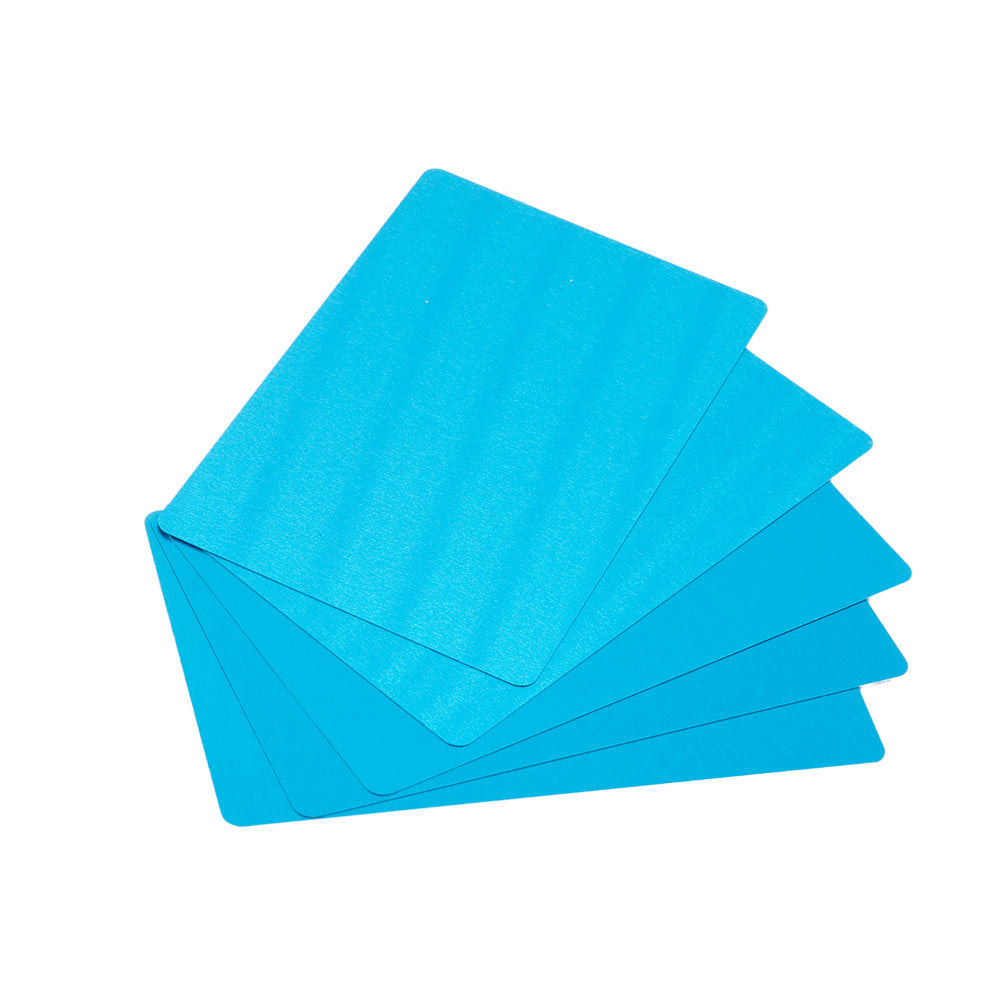 Cartes de Visite en Aluminium pour gravure (Différentes couleurs aux choix) Bleu clair 50 cartes