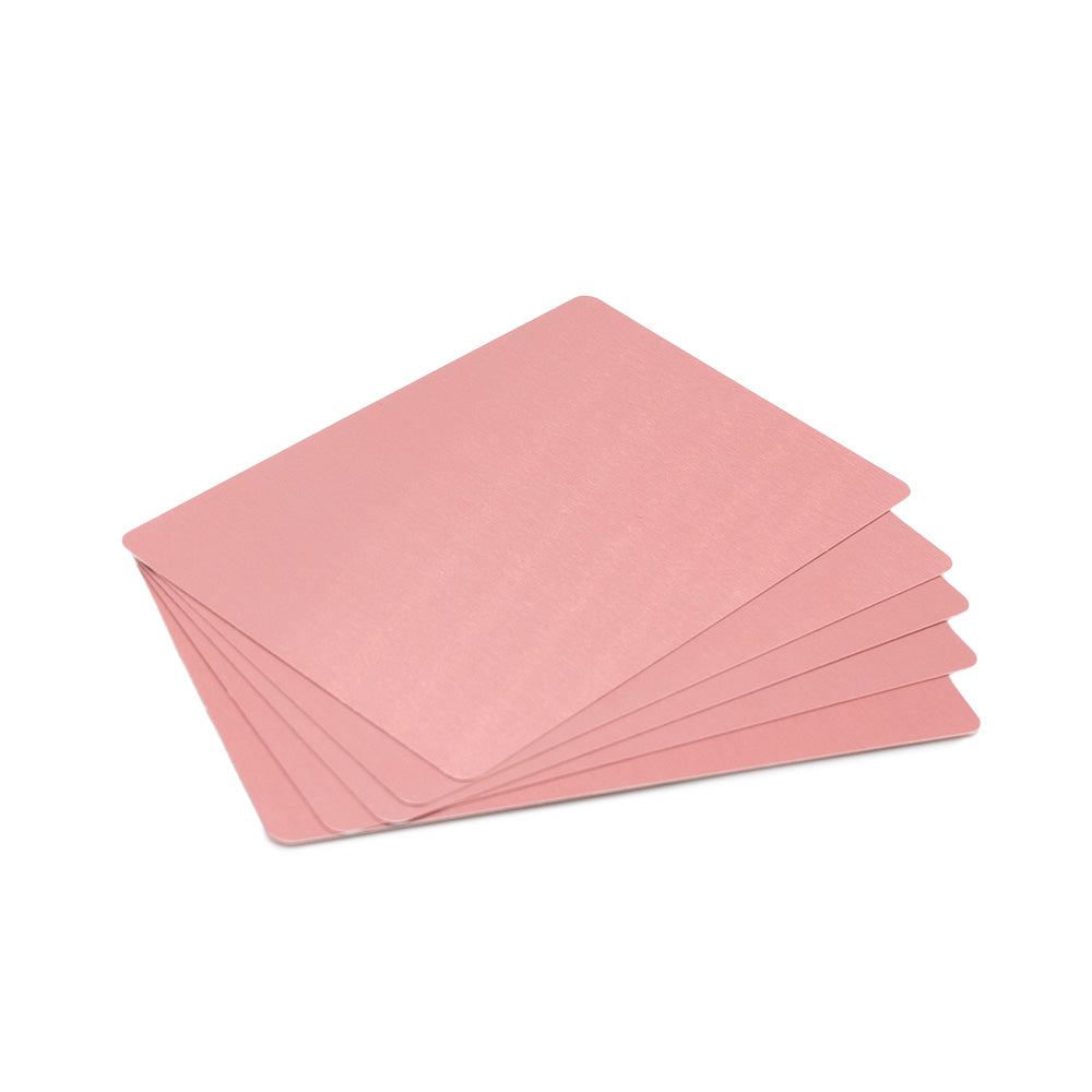 Cartes de Visite en Aluminium pour gravure (Différentes couleurs aux choix) Rose 50 cartes