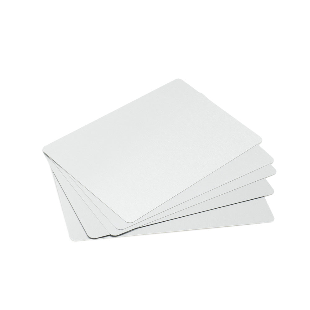 Cartes de Visite en Aluminium pour gravure (Différentes couleurs aux choix) Argent 50 cartes