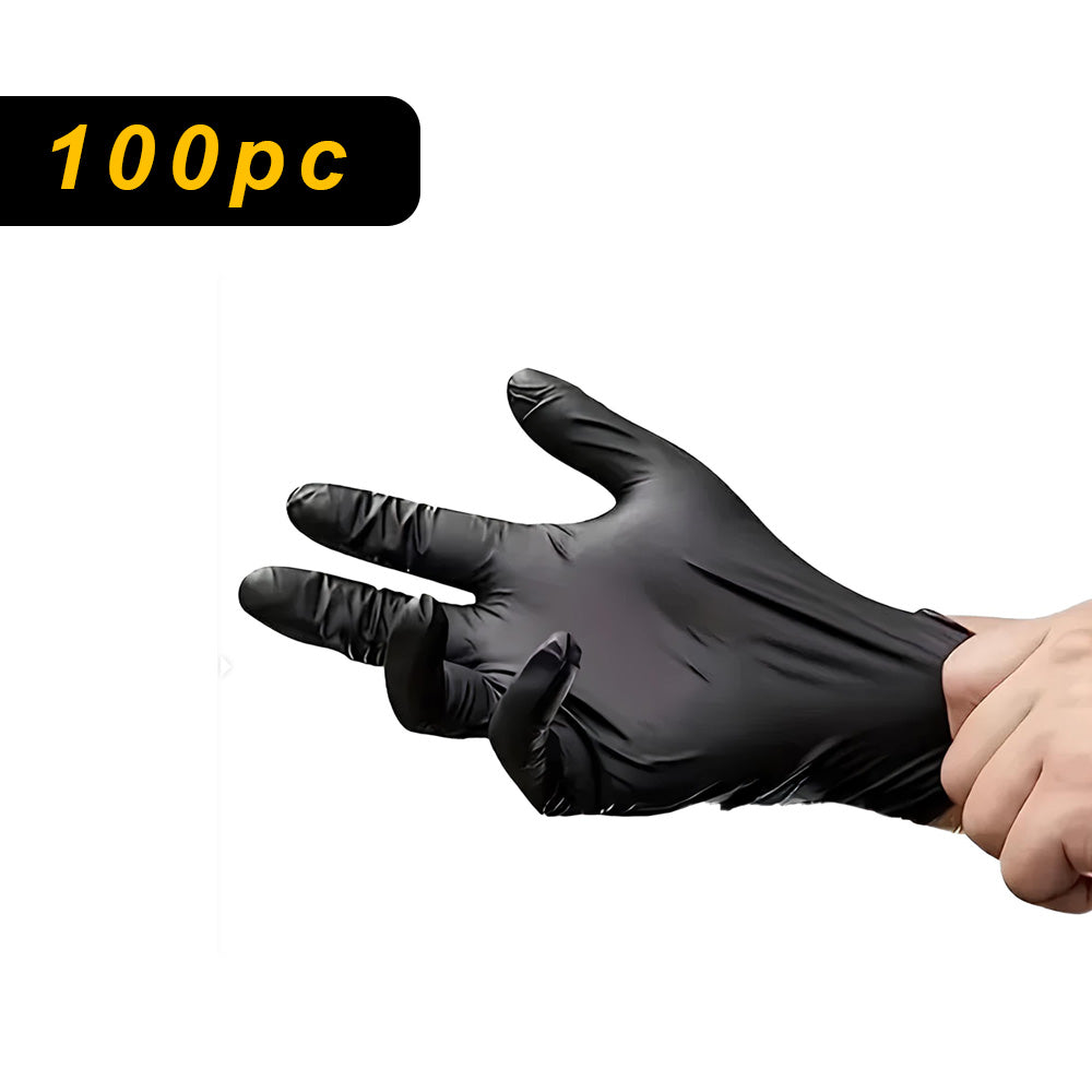 Lot de 100 gants en nitrile noirs extra résistants