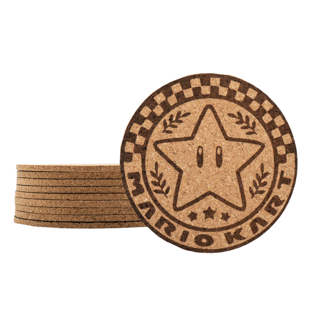 Lot de 10 Dessous de verre en Liège pour gravure laser