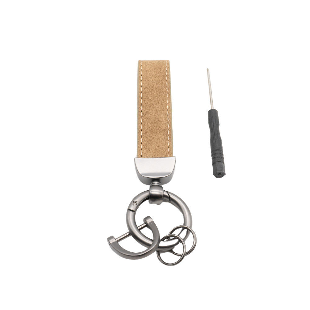 Grand Porte-Clés en Cuir Gravable avec son tournevis (Différentes couleurs aux choix)