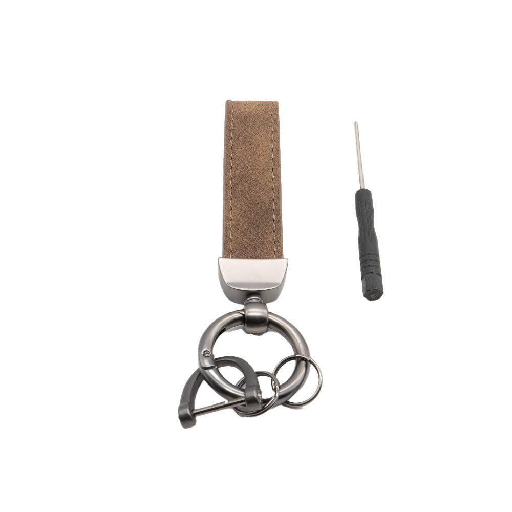 Grand Porte-Clés en Cuir Gravable avec son tournevis (Différentes couleurs aux choix)
