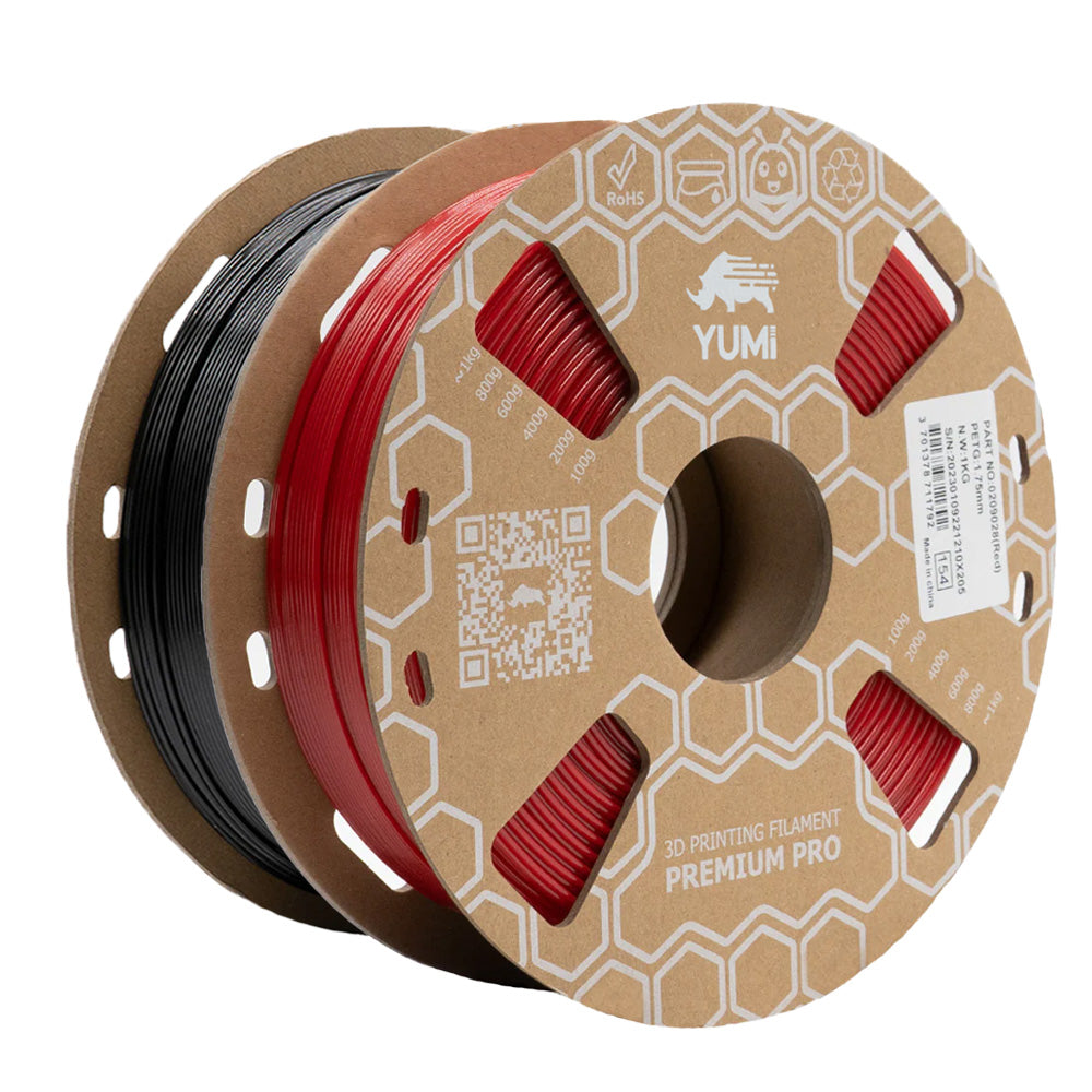 Pack of 2 YUMI Premium PETG spools 2x1kg cardboard spools compatible with AMS, ACE, etc...