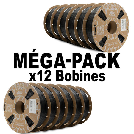 MEGA PACK - PETG NOIR PREMIUM WANHAO 1Kg x 12
