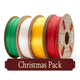 MEGA PACK de NOEL 4 Bobines - PLA SILK 24 Carats OR / PLA Rouge, PLA Blanc et VERT SAPIN DE NOEL 1Kg x 4