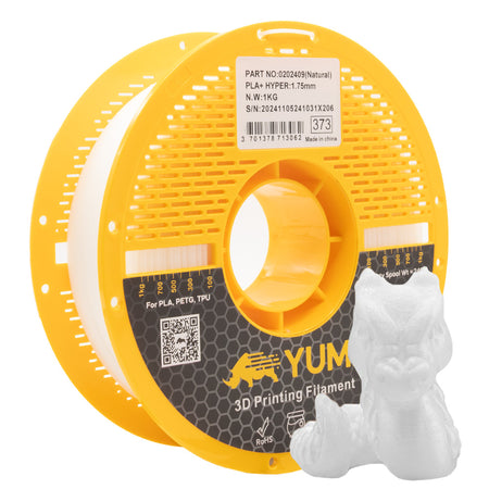 PLA HYPER YUMI Blanc (Natural) FDA 1Kg Blanc 1kg Bobine Plastique (AMS-ROLL) Transparent
