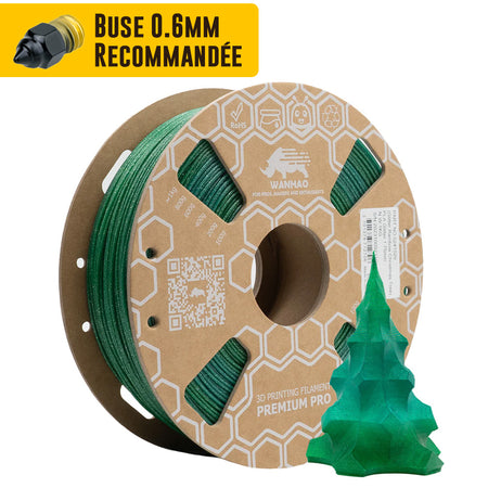 PLA HYPER YUMI Arc-en-Ciel VERT SAPIN DE NOEL Pailleté 1Kg Bobine seul 1kg Arc-en-Ciel