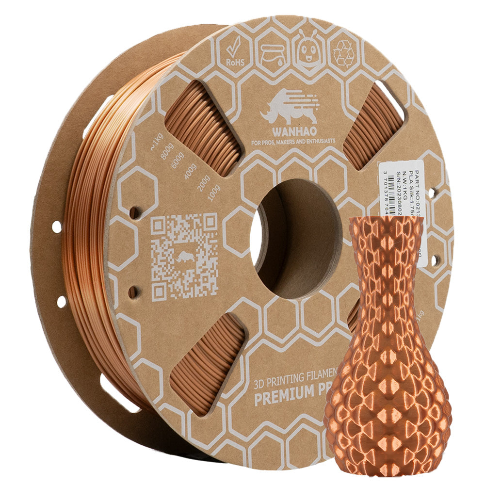 PLA HYPER YUMI Silk CUIVRE 1 kg Marron Bobine Carton Silk