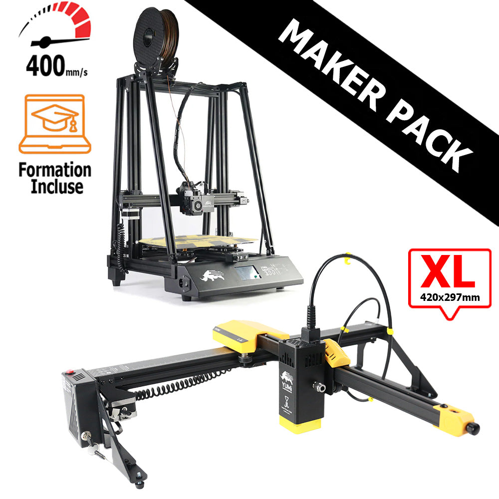MAKER PACK D12 300 PRO MAX + Yumi Laser L-A4 (ou L-A3) DIRECT DRIVE L-A3 (420x297mm)