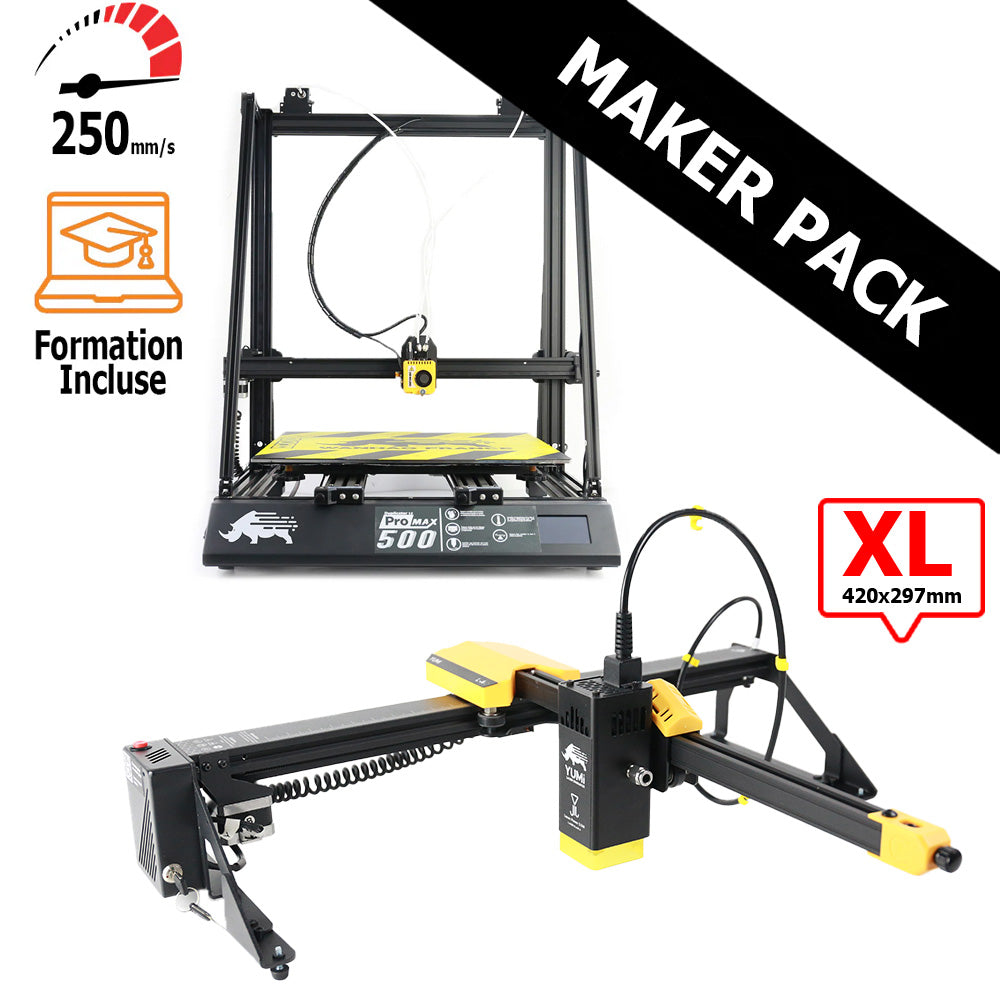 MAKER PACK D12 500 PRO MAX + Yumi Laser L-A4 (ou L-A3) DUAL (BOWDEN) L-A3 (420x297mm)