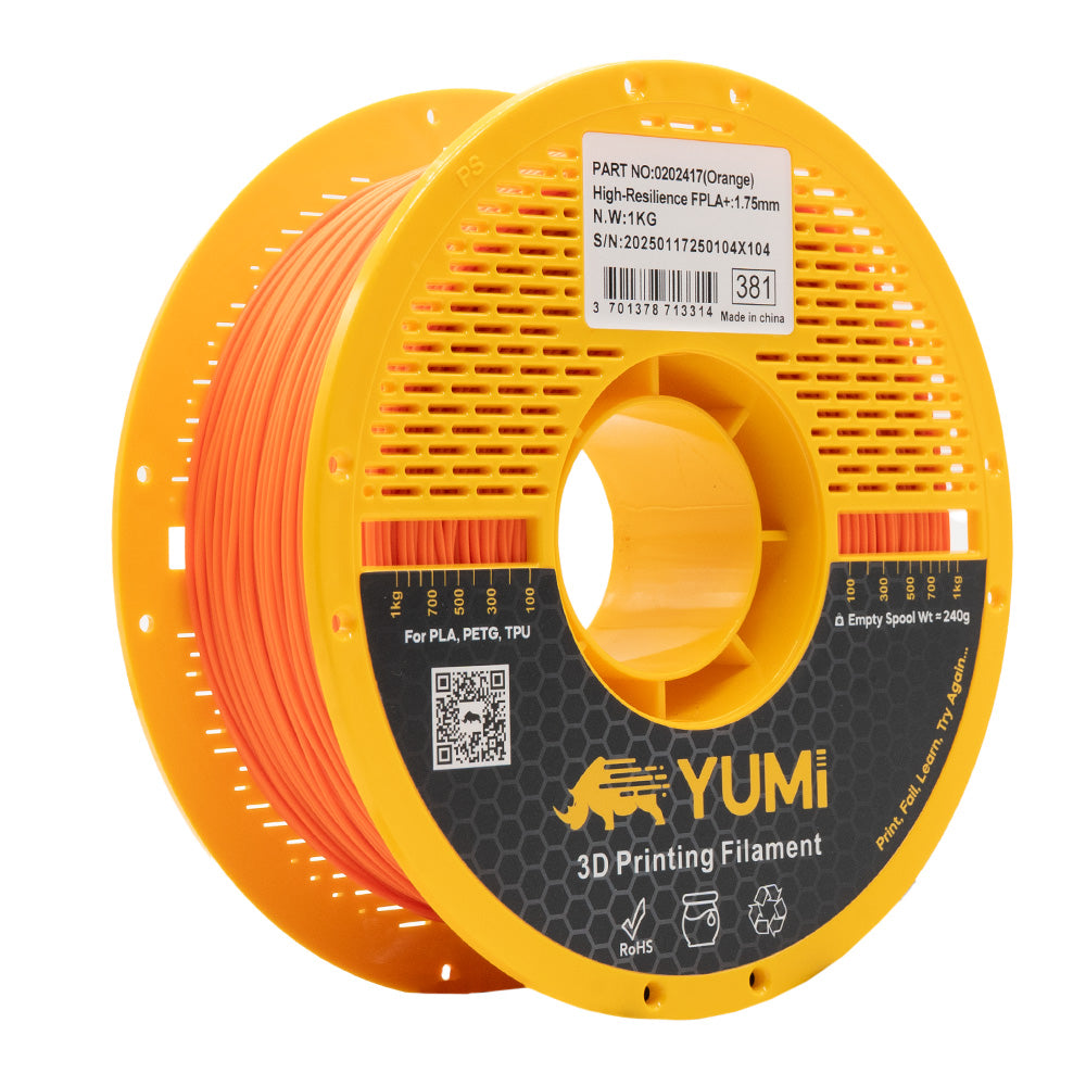 FPLA+ HR Yumi Haute Résilience 1kg Orange Flexible Haute Résilience Plastique