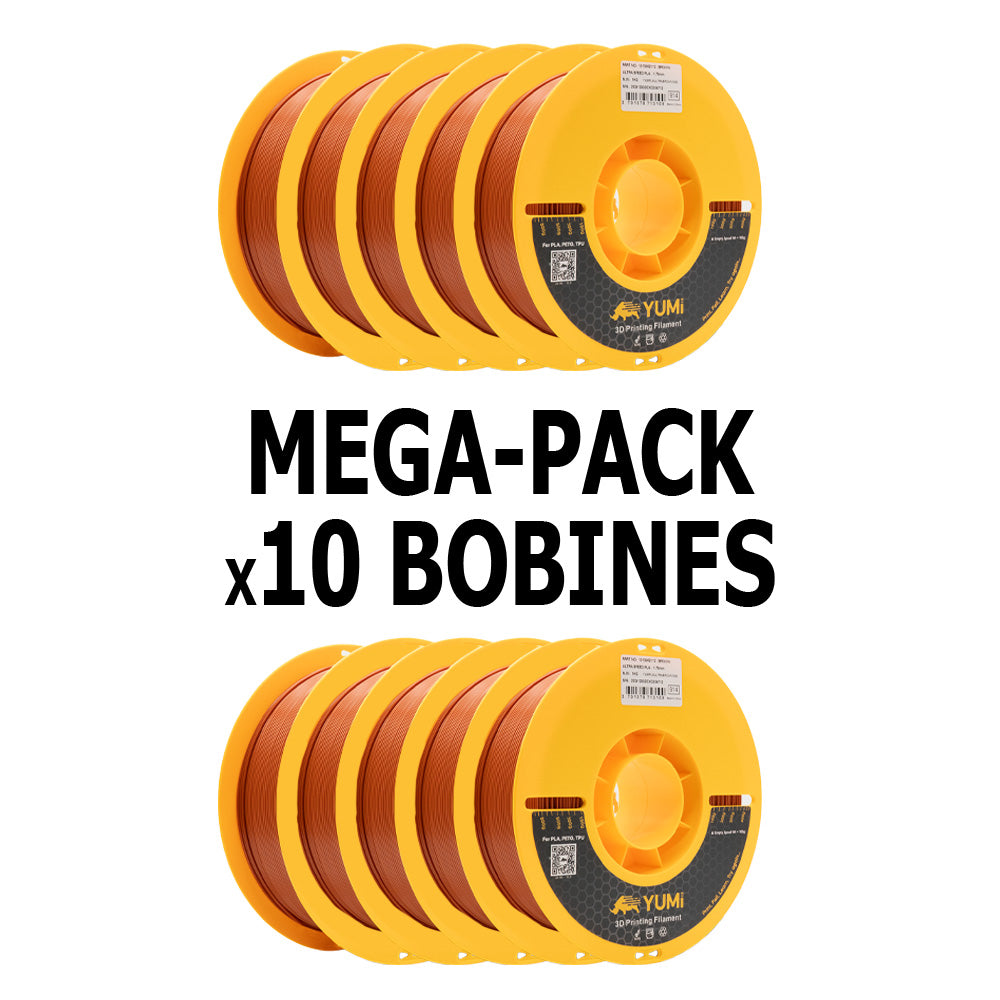 MEGA PACK - PLA+ Ultra Speed YUMI Braun 1 Kg x10