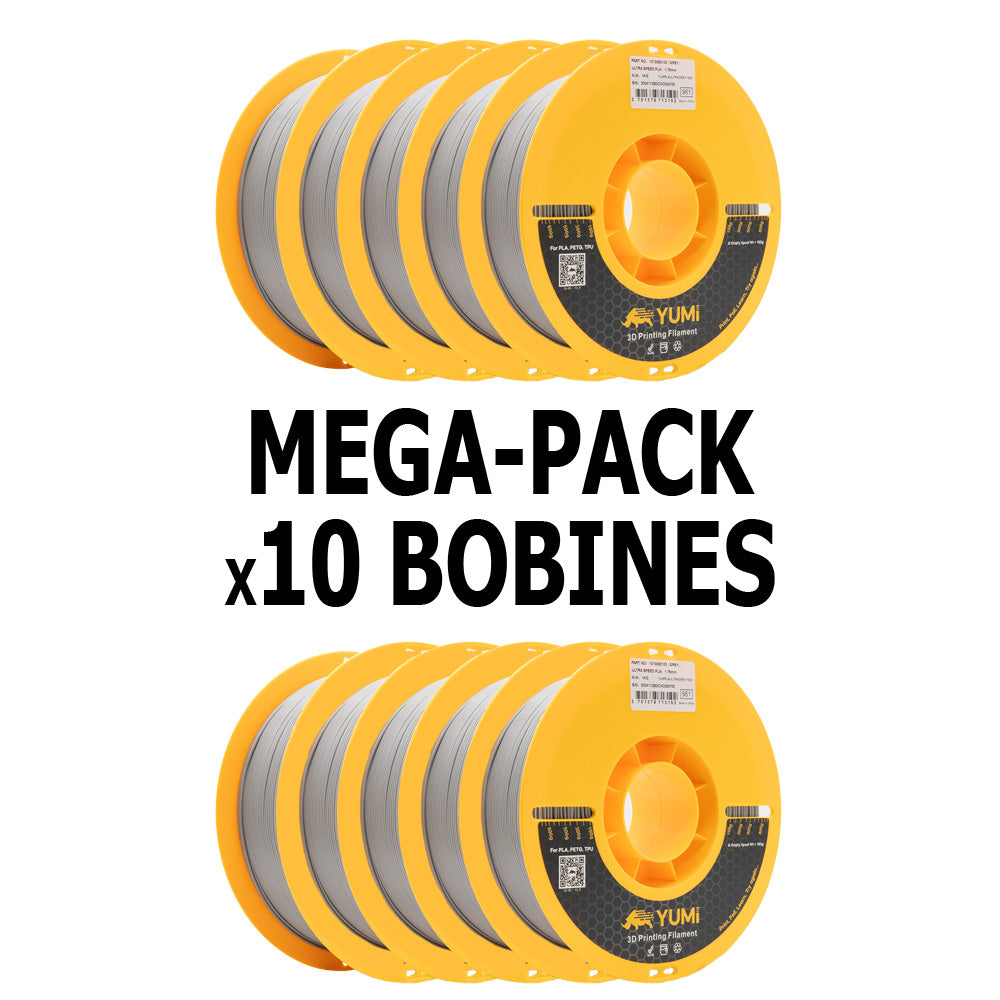 MEGA PACK - PLA+ Ultra Speed YUMI Grau 1 Kg x10