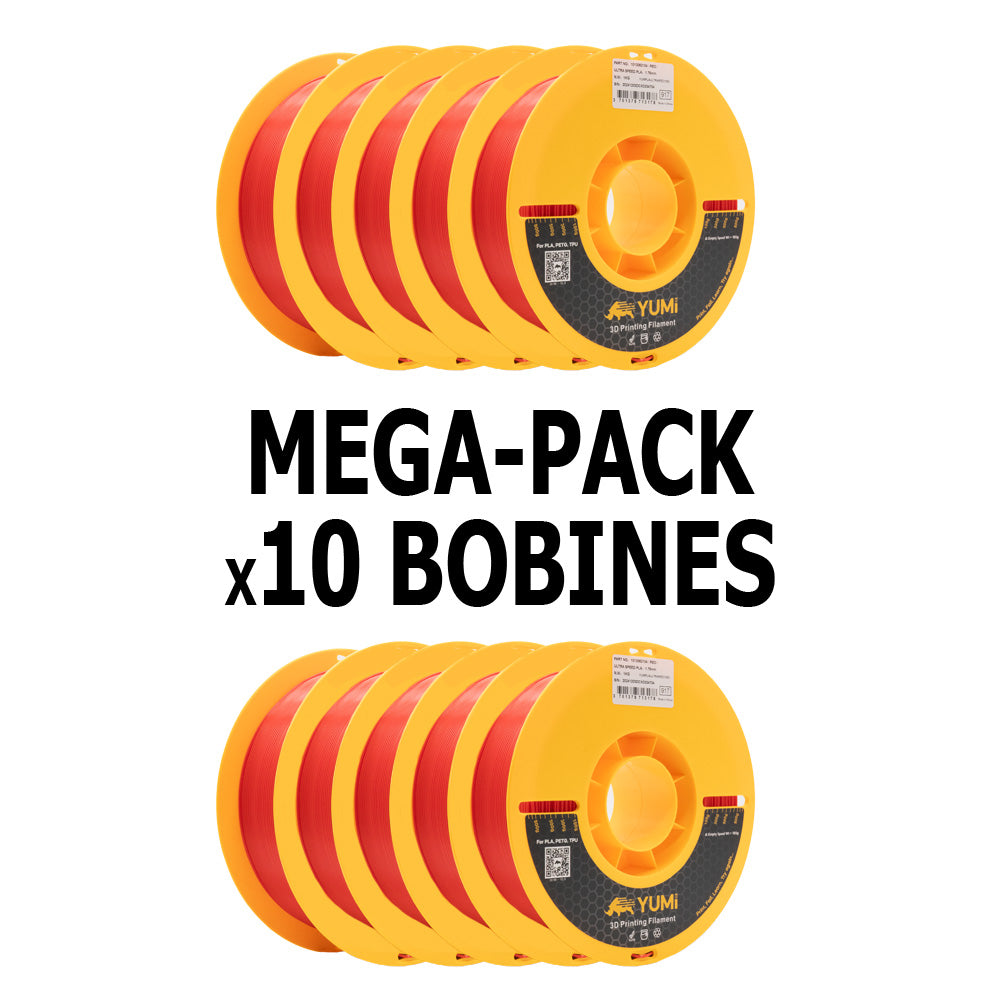 MEGA PACK - PLA+ Ultra Speed YUMI Rouge 1 Kg x10