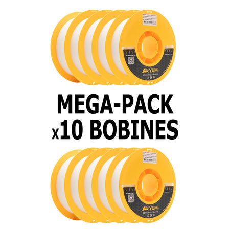 MEGA PACK - PLA+ Ultra Speed YUMI Blanc Neige 1 Kg x10