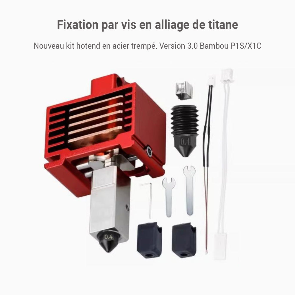 PACK Hotend verstärkt V3.0 Yuzu Komplett für Bambu Lab Serie P1 und X1E oder für Bambu Lab X1C