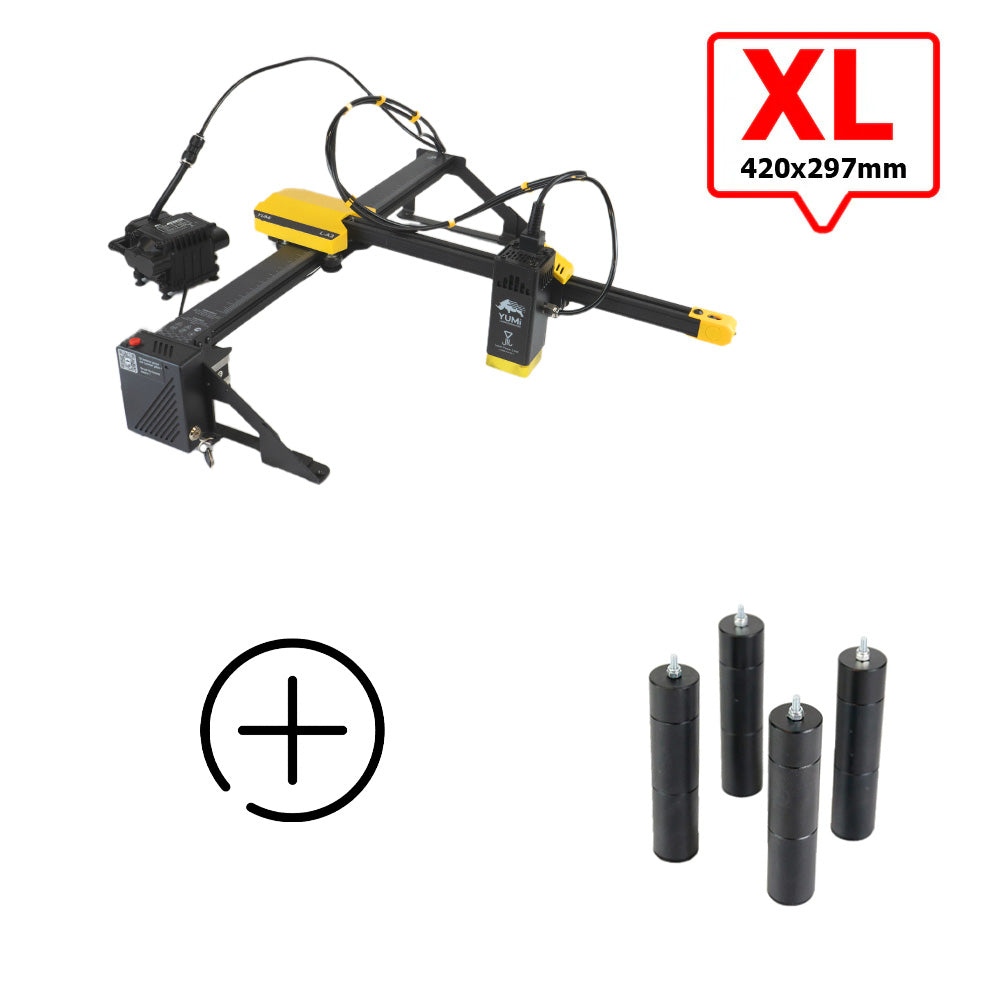 YUMI L-A4 Laser pour gravure et découpe L-A3 (420x297mm) 2.5 Watts Pieds d'Extension Réglages