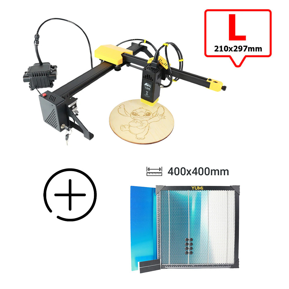 YUMI L-A4 Laser pour gravure et découpe L-A4 ( 210x297mm) 2.5 Watts Plateau de Travail (Honey Comb)